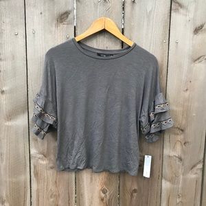Apt 9 gray flutter tee
